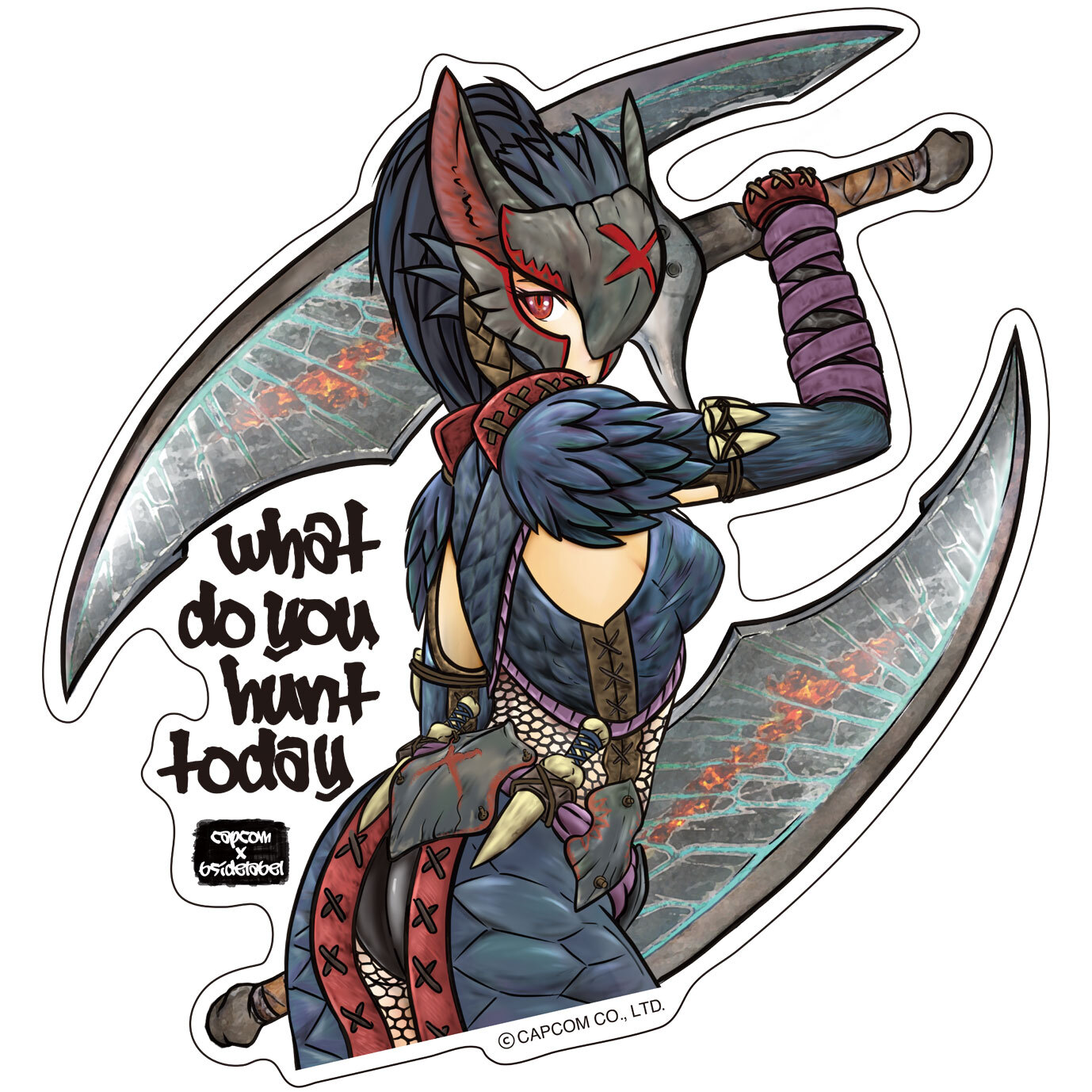 Capcom X B Side Label Sticker Nargacuga Armor Female