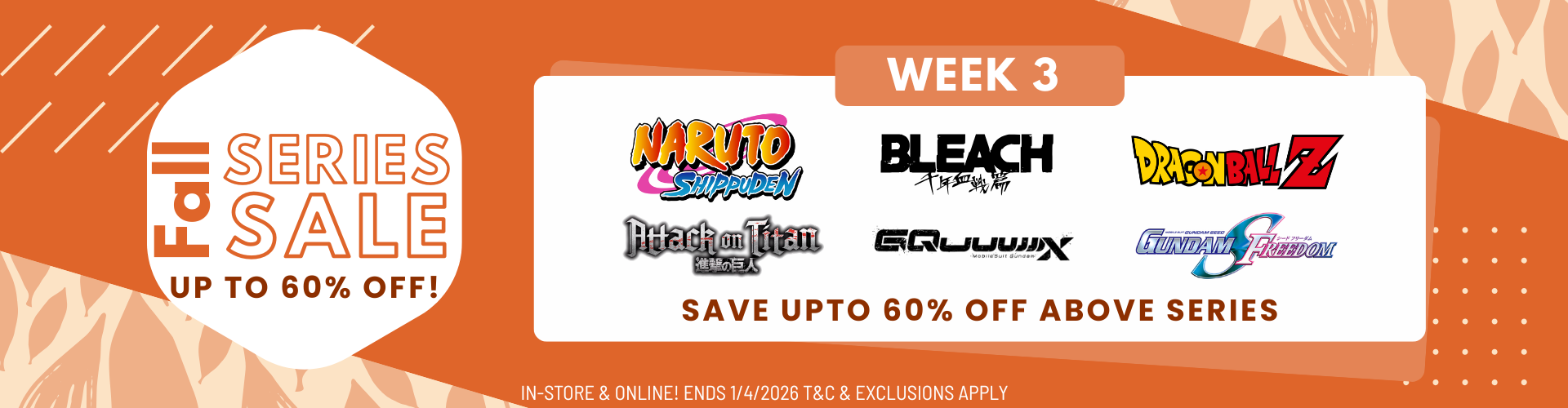 Fall Series Sale - Week 3