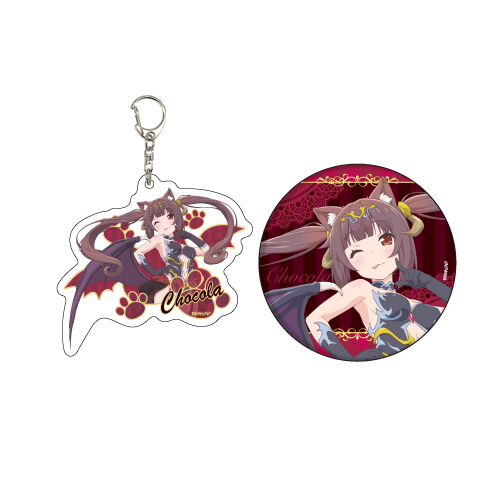 Acrylic Key Chain & Can Badge Set Nekopara 01 Chocola Devil Ver. (Original Illustration)