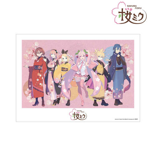 Sakura Miku Original Illustration Group Art by kuro A3 Matted Poster