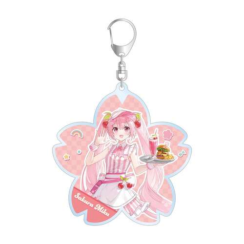 Sakura Miku American Diner ver. Art by Fumi BIG Acrylic Keychain