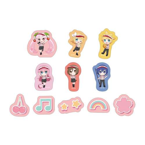 Sakura Miku Group Chibi Chara Flake Sticker