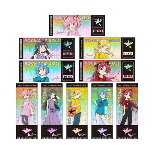 Puella Magi Madoka Magica rockin'star Collaboration Original Illustration Trading Hologram Ticket Style Card [BLIND BOX]