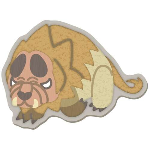 -PRE ORDER- Monster Hunter Chibi Style Embroidered Sticker - Doshaguma