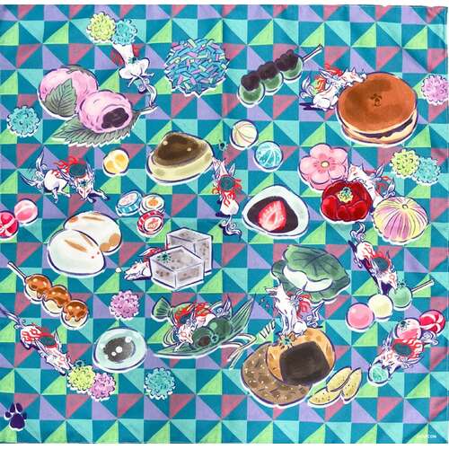 -PRE ORDER- Okami 20th Anniversary Reprint Art Project Furoshiki 12th Anniversary Artist Mari Shimazaki