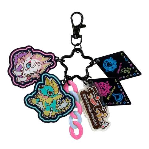 -PRE ORDER- Chibi Style Multi Charm Acrylic Keychain Zinogre & Mizutsune