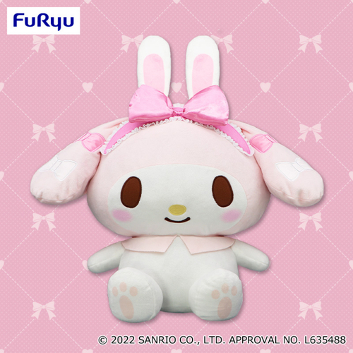 My Melody Birthday Rabbit Maid Super BIG DX Plush