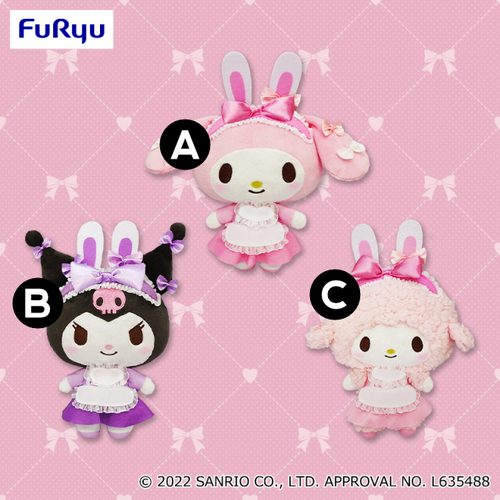 My Melody & Kuromi Birthday Rabbit Maid Plush