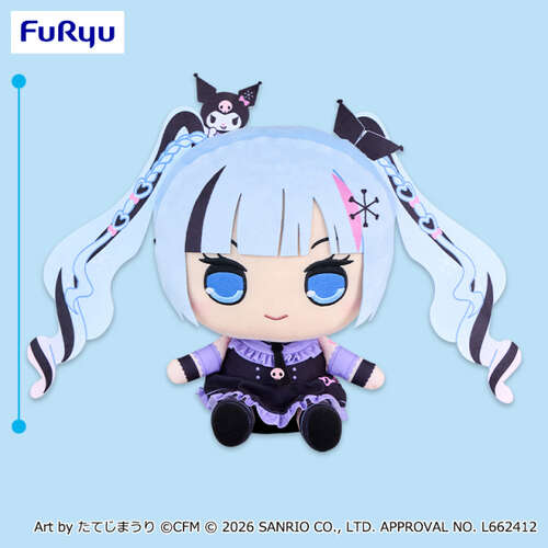 -PRE ORDER- Kyurumarui BIG Plush Snow Miku × Kuromi