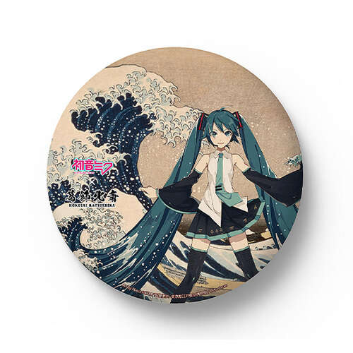 -PRE ORDER- Hatsune Miku Katsushika Hokusai iXima Large Pinback Button The Great Wave off Kanagawa