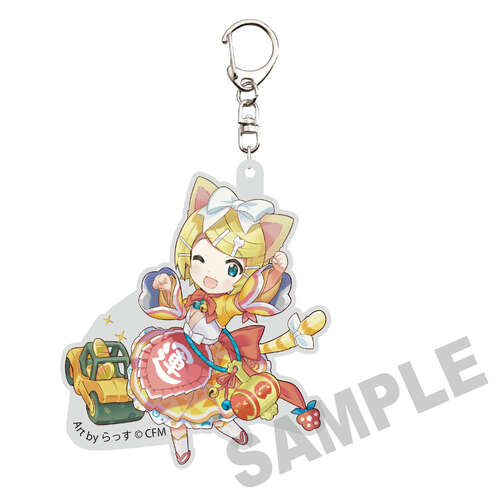 Hatsune Miku x Lucky Cat Die-cut Acrylic Keychain Kagamine Rin Art by Rassu