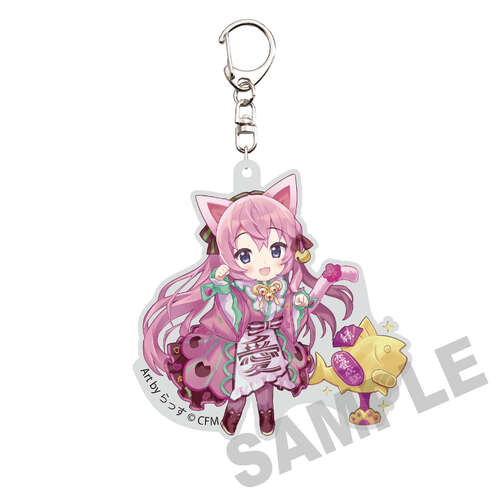 Hatsune Miku x Lucky Cat Die-cut Acrylic Keychain Megurine Luka Art by Rassu
