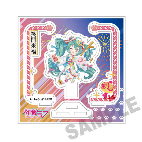 Hatsune Miku x Lucky Cat Acrylic Stand Hatsune Miku White Cat Art by Rassu