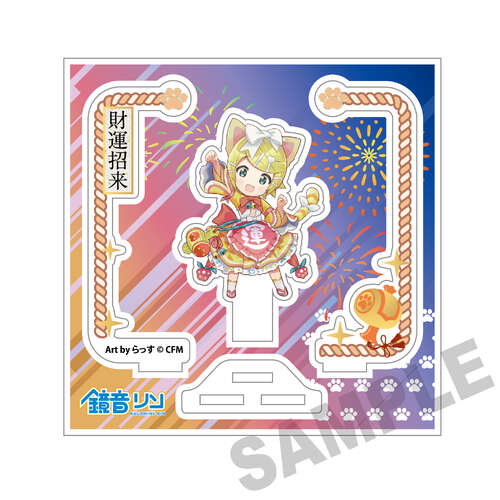 Hatsune Miku x Lucky Cat Acrylic Stand Kagamine Rin Art by Rassu