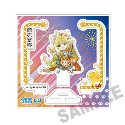 Hatsune Miku x Lucky Cat Acrylic Stand Kagamine Len Art by Rassu