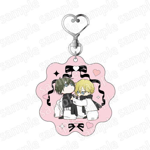 Acrylic Keychain Hirano and Kagiura -Deformed BLACK & PINK ver.