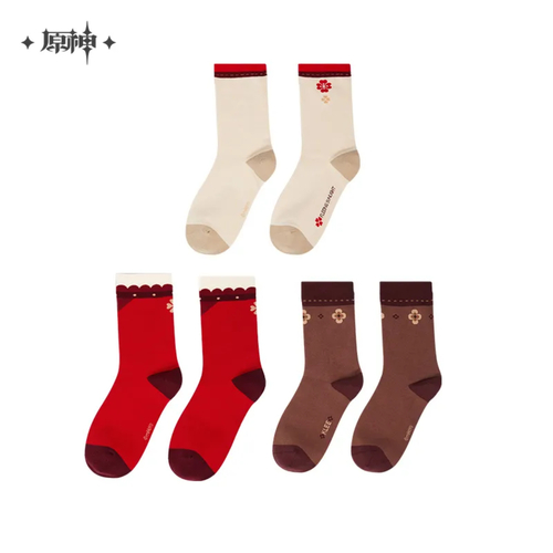 -PRE ORDER- Genshin Impact Klee Theme Impression Series Mid Tube Socks [3 Pairs)