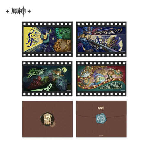 Genshin Impact 2023 Offline Exhibition Series Photocard Envolope Set Roses And Muskets