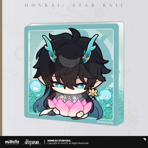 Honkai: Star Rail Pom-Pom Gallery Glitter Fridge Magnet Dan Heng Imbibitor Lunae