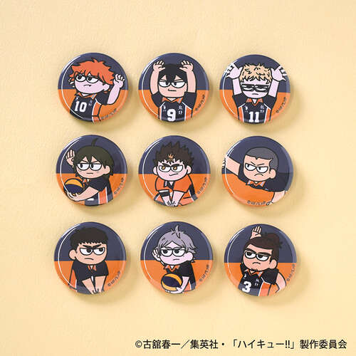 Haikyu!! Jirori Trading Can Badge Game Ver. Karasuno High School [BLIND BOX]