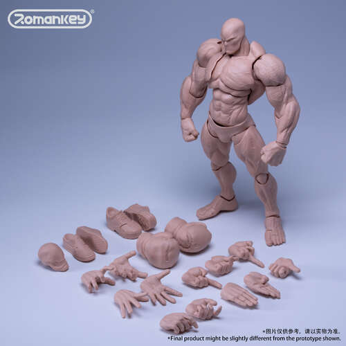 -PRE ORDER- Ums003 1/12 Scale Action Figure Male Body Big Guy White Skin