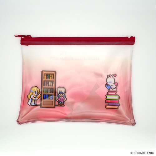-PRE ORDER- Final Fantasy Pixel Remaster Book Characters Clear Pouch Locke & Celes, Mog