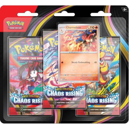 Pokemon TCG Mega Evolutions 4 Chaos Rising Three Booster Blister