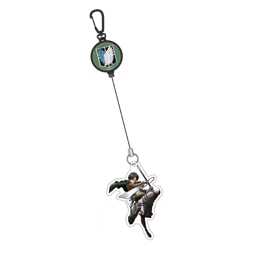 Attack on Titan Reel Key Chain with Charm Eren Yeager
